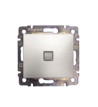 Механизм выключателя СП LEGRAND Valena DIY 1-кл 10А IP31 с индикатором алюминий