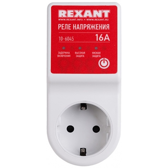 Реле напряжения REXANT «вилка-розетка» 16А IP20 с индикатором