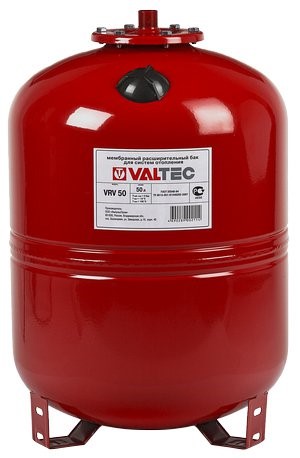 Бак расширительный "Valtec" для отопления 50л. красный (с ножками)