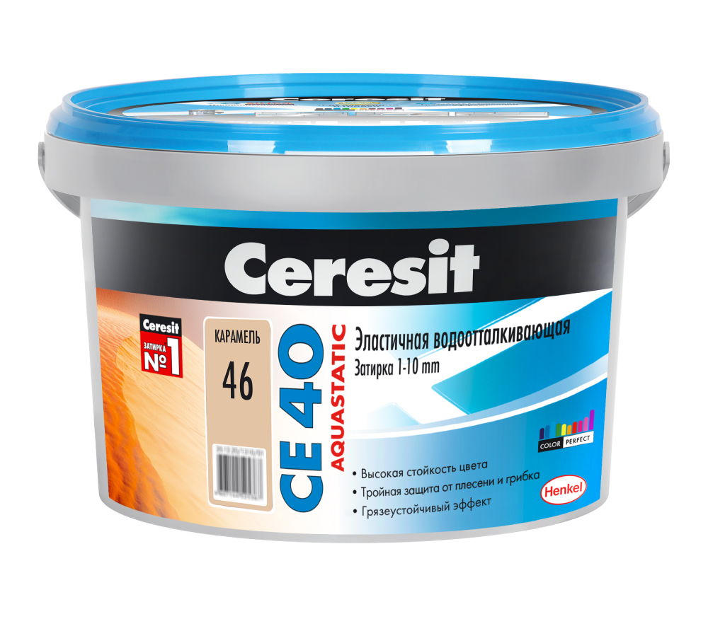 Затирка "Церезит" Aquastatic СЕ40 Карамель ( №46 ) 2 кг ( ведро )