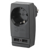 Разветвитель ЭРА Б0026333 3-м 16А IP20 2USB с/з, черный
