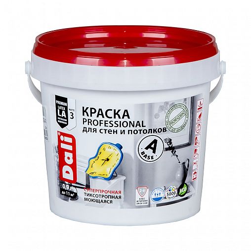 Краска "Dali" д/стен и потолков База А 0,9 л матовая