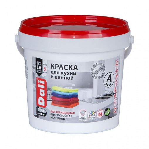 Краска "Dali" д/кухни и ванной База А 0,9 л