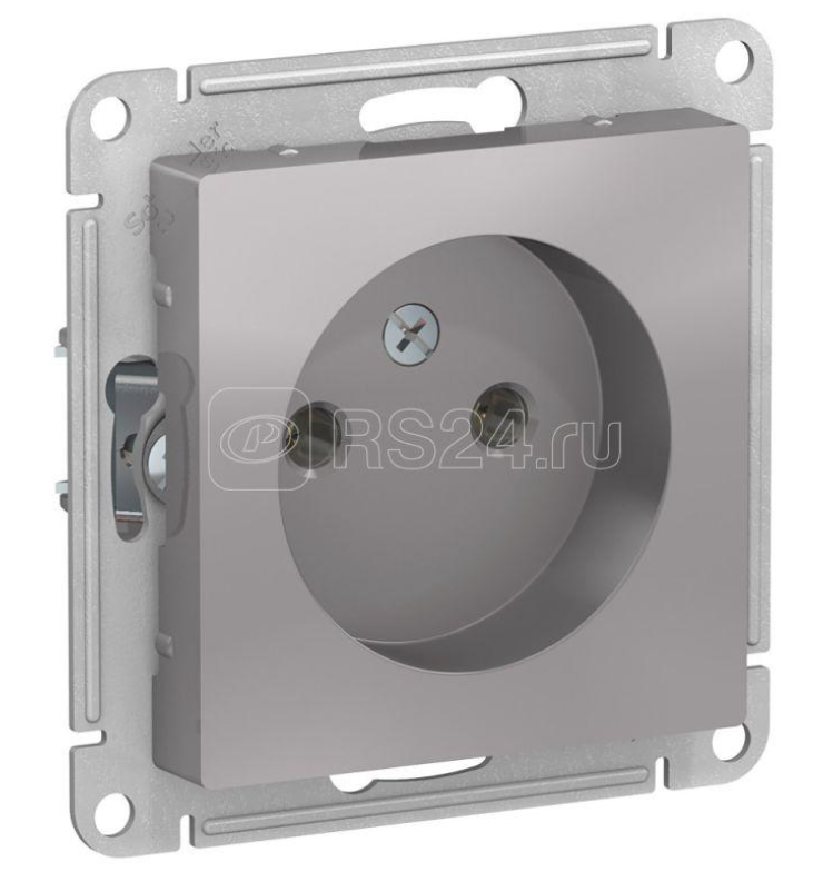 Механизм розетки СП SYSTEME ELECTRIC Atlas Design 1-м 16А IP20 б/з, алюминий