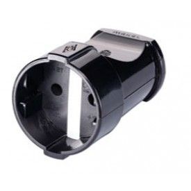 Розетка штепсельная UNIVERSAL 10А  220В IP20 б/з, черная