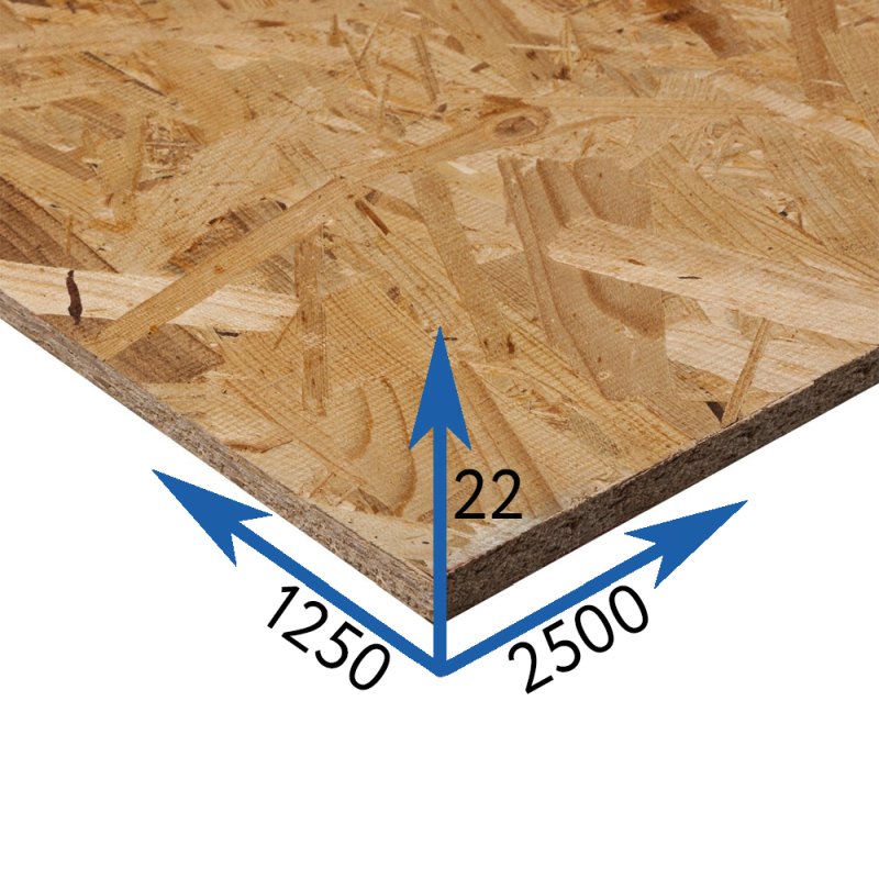 OSB-3 1250 х 2500 х 22 мм влагостойкая шлифованная