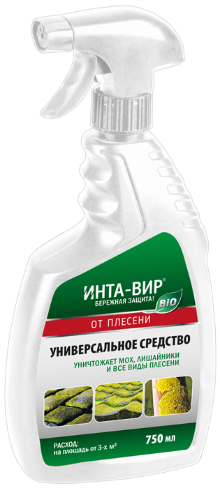 Средство от мха, плесени и лишайников Инта-Вир с распылителем 0,75л (6шт.)