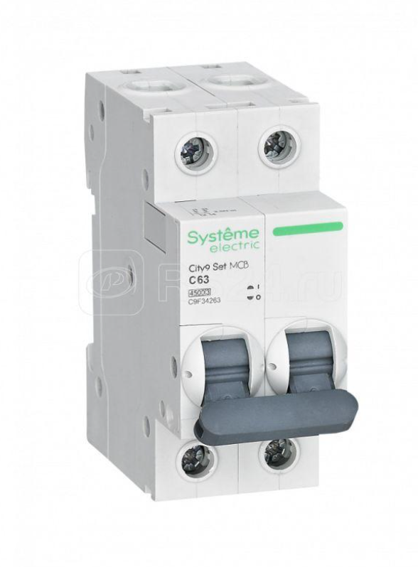 Выключатель автоматический SYSTEME ELECTRIC City9 Set 2п 63А С IP20 4.5кА