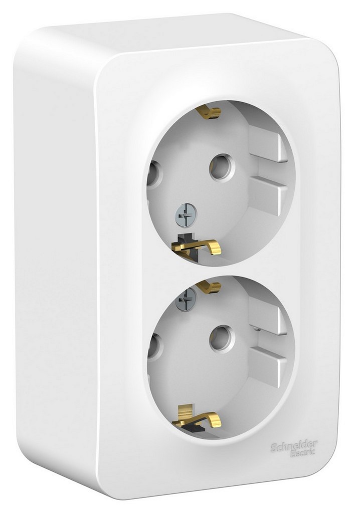 Розетка ОП SYSTEME ELECTRIC Blanca 2-м 16А IP20 с/з, белый
