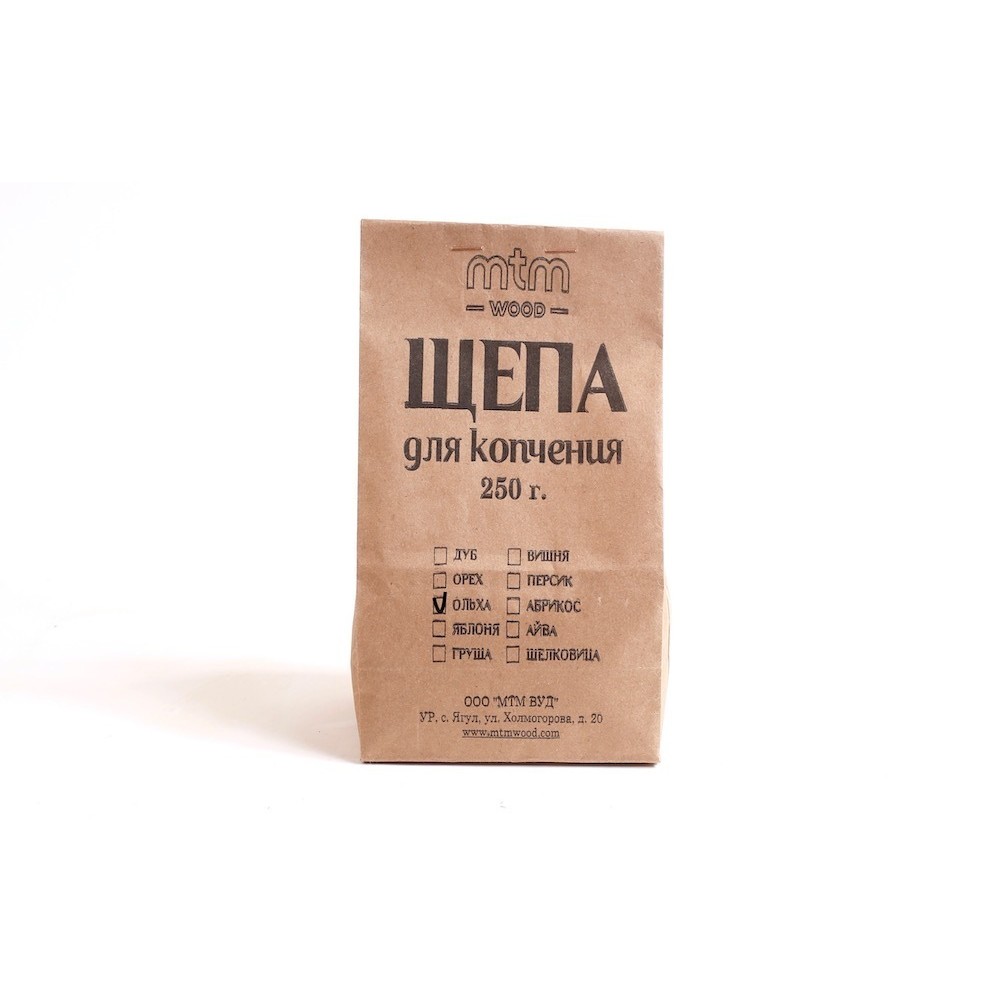 Щепа древесная (ольха) в упак. 250 г