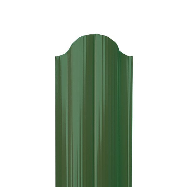 Штакетник П полукруглый RAL 6005 Зеленый 130 х 1800 х 0,4 мм