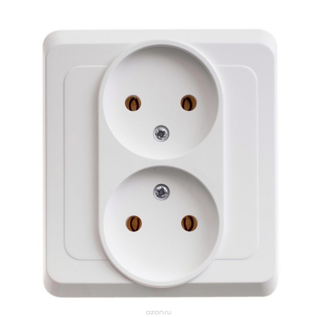 Розетка СП SYSTEME ELECTRIC Этюд 2-м 16А IP20 б/з, защ.шторки, белый