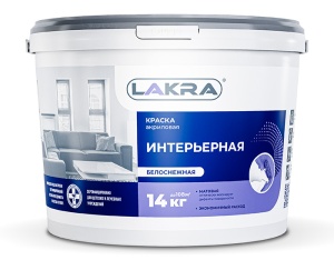 Краска "Lakra" акриловая интерьерная Белоснежная 14 кг