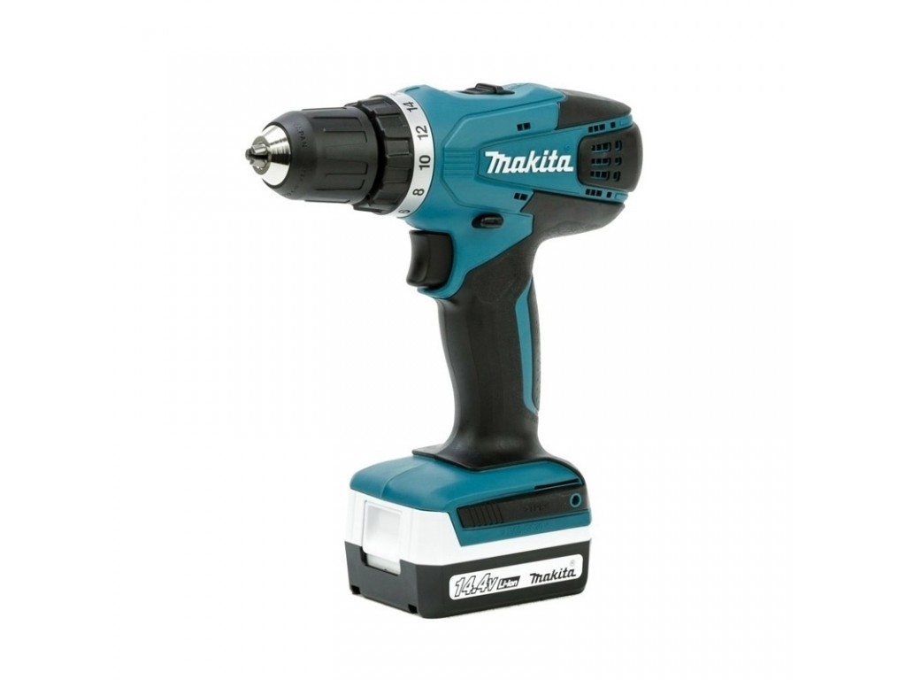 Дрель-шуруповерт аккум. "Makita" DF347DWE 14.4 В 10 мм. 1.5 А/ч. 1400 об/мин. Li-ion