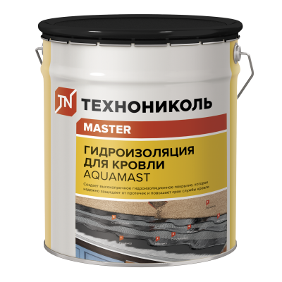 Мастика битумно-резиновая "AquaMast" для кровли 18 кг.