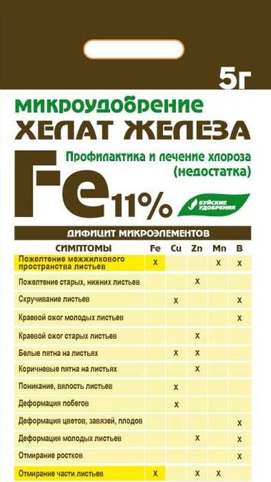 Удобрение сухое Хелат Железа 5г