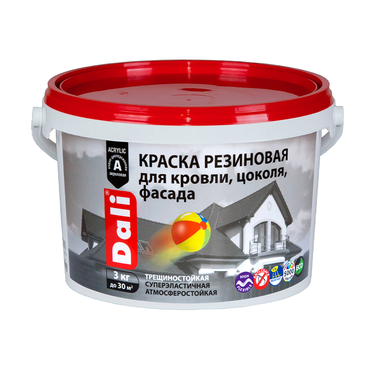 Краска "Dali" резиновая коричневый 3 кг