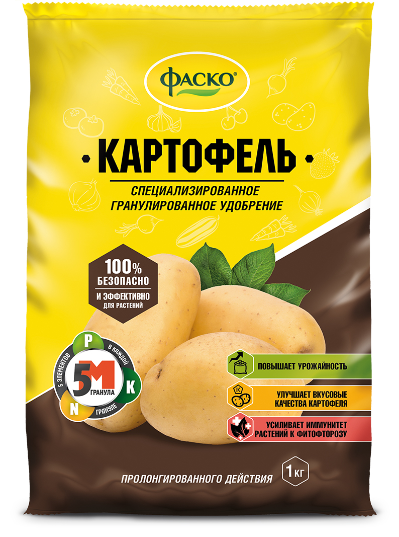 Удобрение сухое Фаско 5М  минеральное для картофеля гранулированное 1 кг