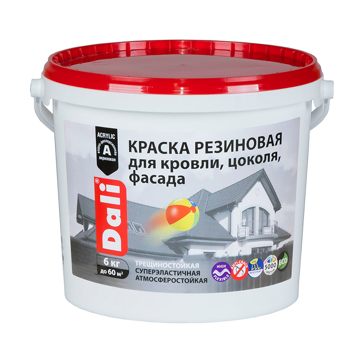 Краска "Dali" резиновая коричневый 6 кг