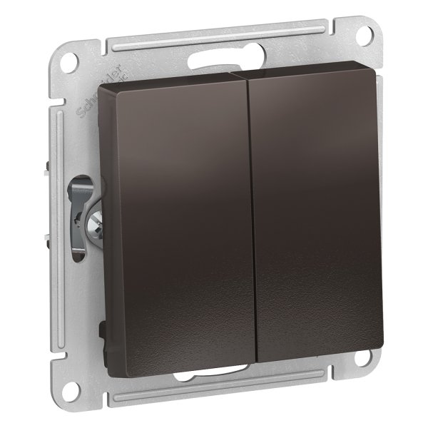 Механизм переключателя проходного СП SYSTEME ELECTRIC Atlas Design 2-кл 10А IP20 мокко