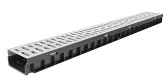 Комплект Gidrolica Light DN100 лоток H55 решетка сталь (115х55х1000) кл. А15