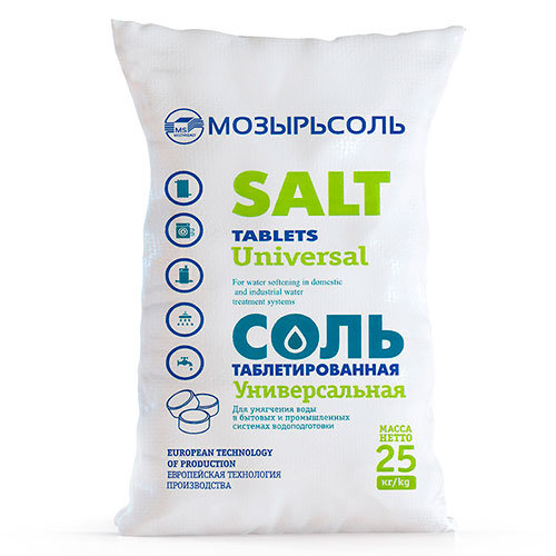 Соль таблетированная  МОЗЫРЬСОЛЬ ( 25 кг.)