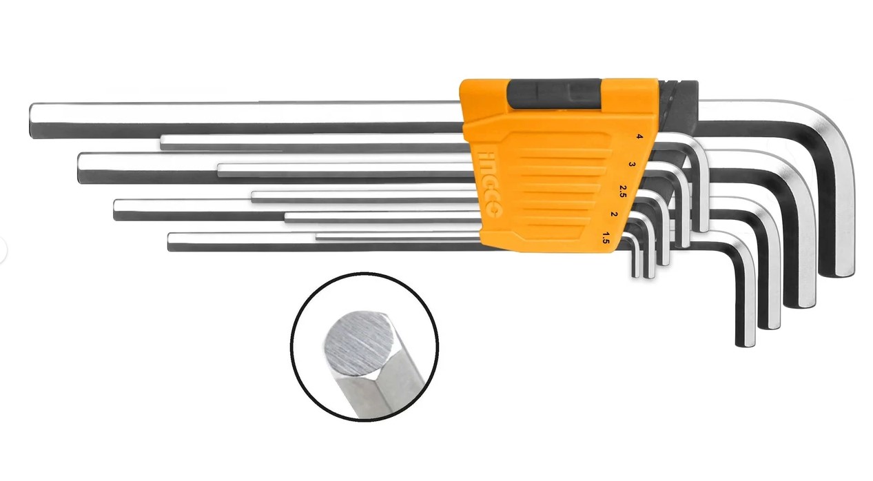 Набор ключей шестигр. "INGCO" HEX extra long 9 шт HHK11092