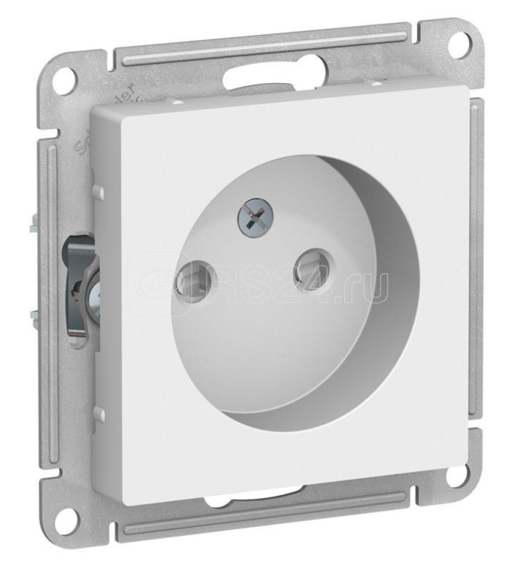 Механизм розетки СП SYSTEME ELECTRIC Atlas Design 1-м 16А IP20 б/з, защ.шторки, белый