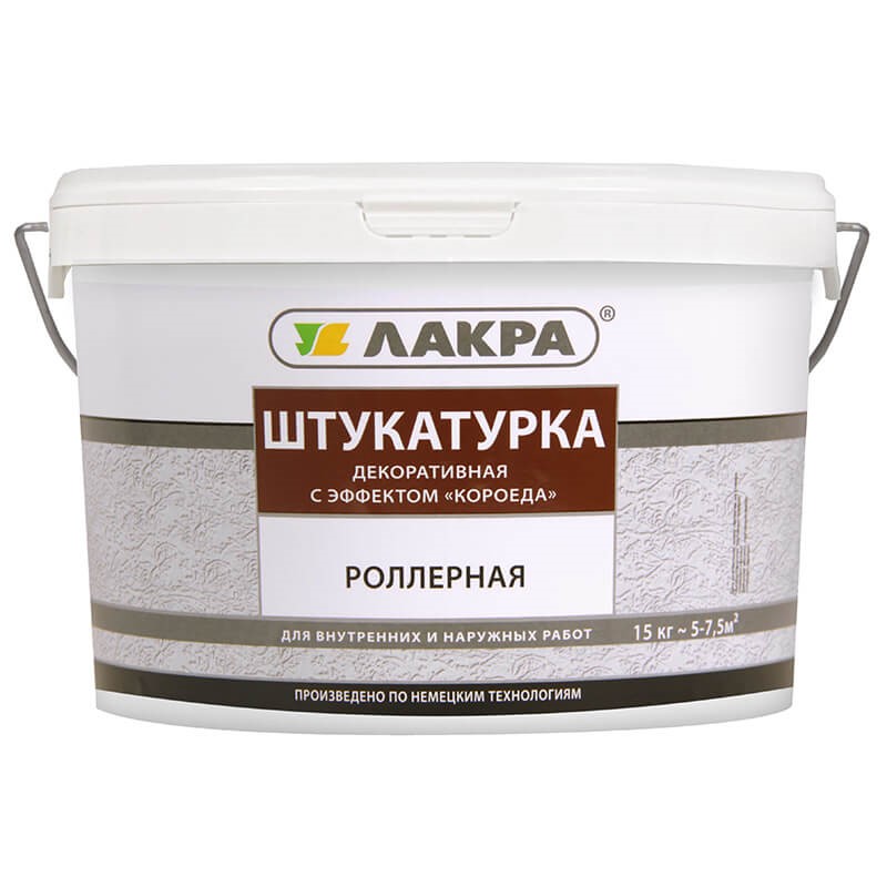 Штукатурка декоративная "Лакра" с эффектом короеда 15 кг