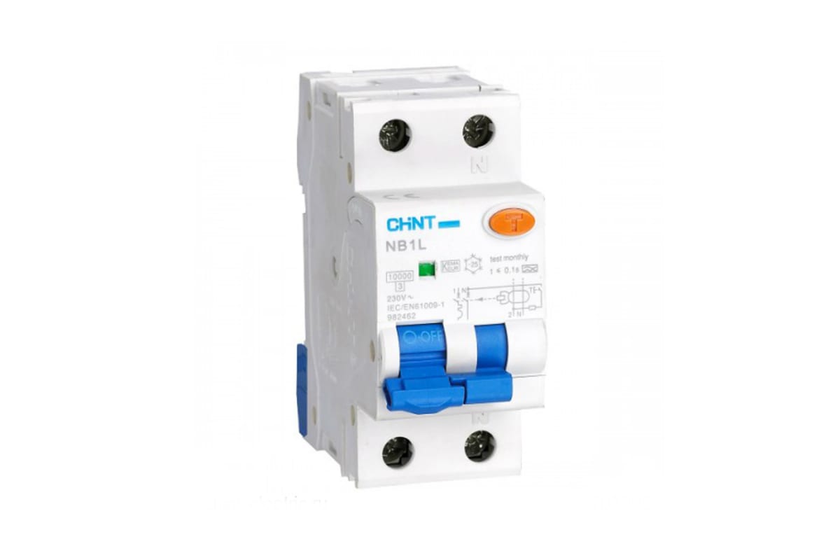Выключатель диф. тока CHINT NB1L 40А 2п 30мА AC 1P+N