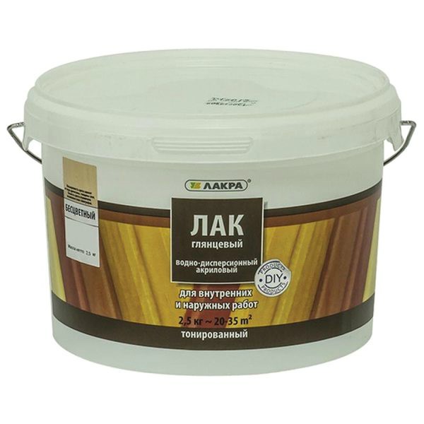 Лак в/д "Лакра" тонированный Бесцветный 2,5 кг