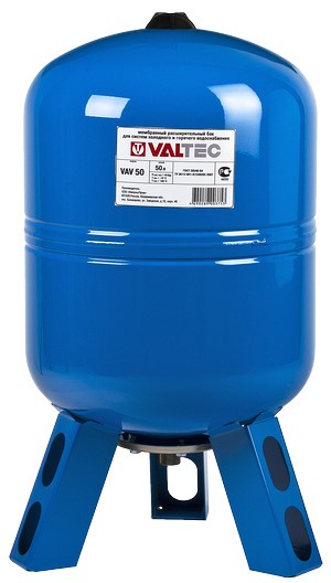 Гидроаккумулятор "Valtec" для гвс и хвс 100л. синий (с ножками)