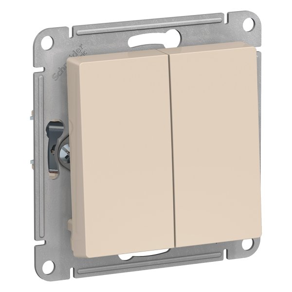 Механизм переключателя проходного СП SYSTEME ELECTRIC Atlas Design 2-кл 10А IP20 бежевый