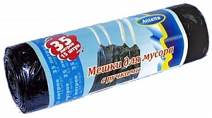 Мешки для мусора 35 л (15 шт) с ручками