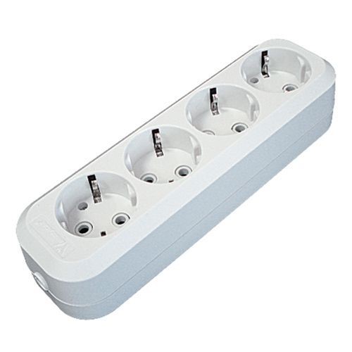 Колодка розеточная UNIVERSAL 4-м 16А IP20 с/з, белая