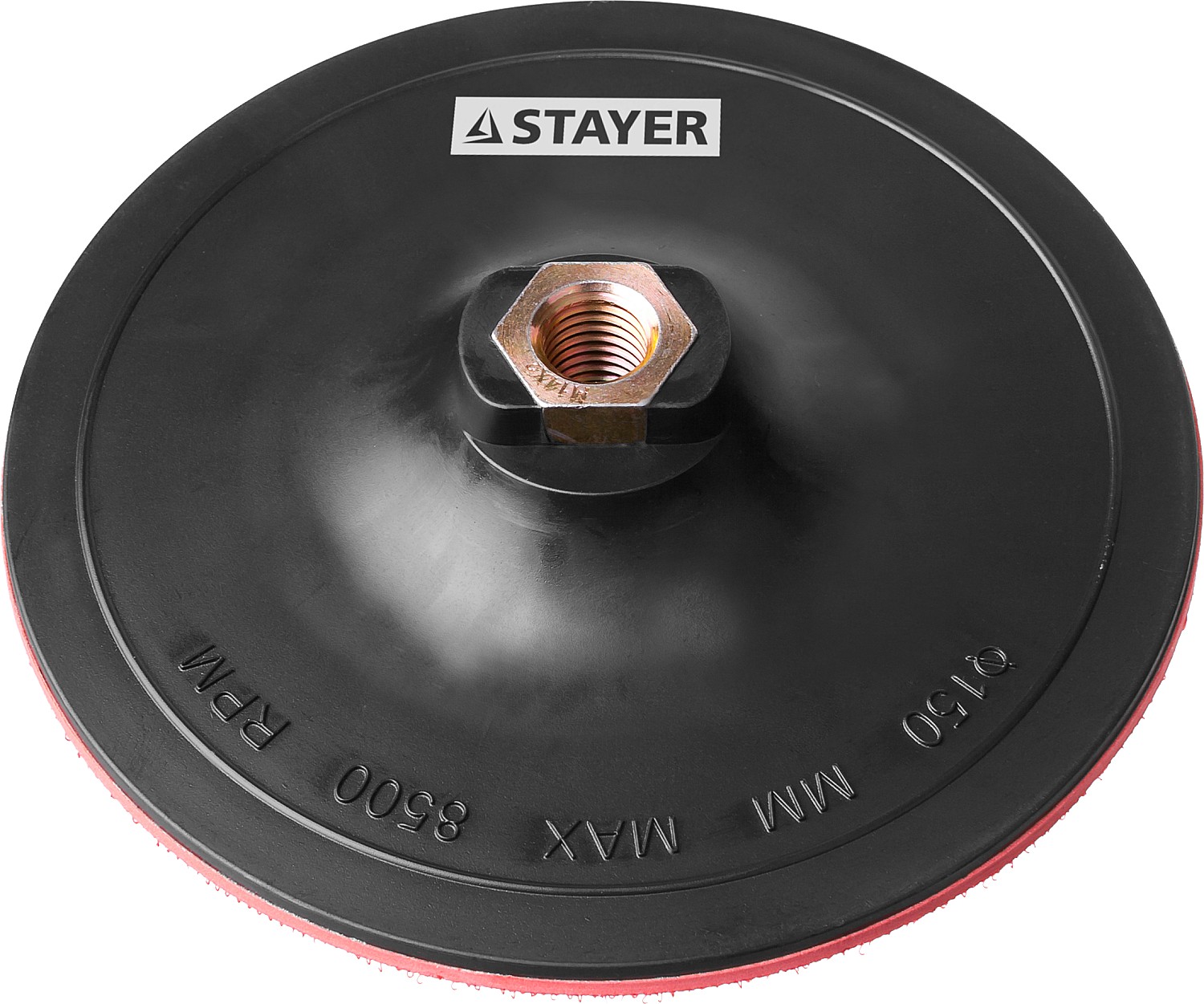 Тарелка опорная STAYER ?MASTER? пластик. д/УШМ, на липучке, d=150мм, М14