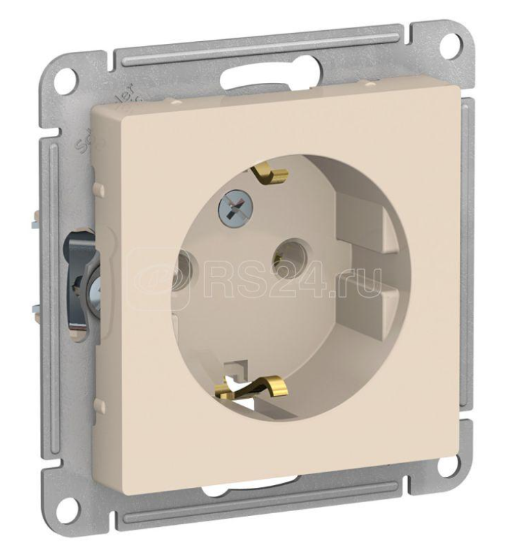 Механизм розетки СП SYSTEME ELECTRIC Atlas Design 1-м 16А IP20 б/з, бежевый