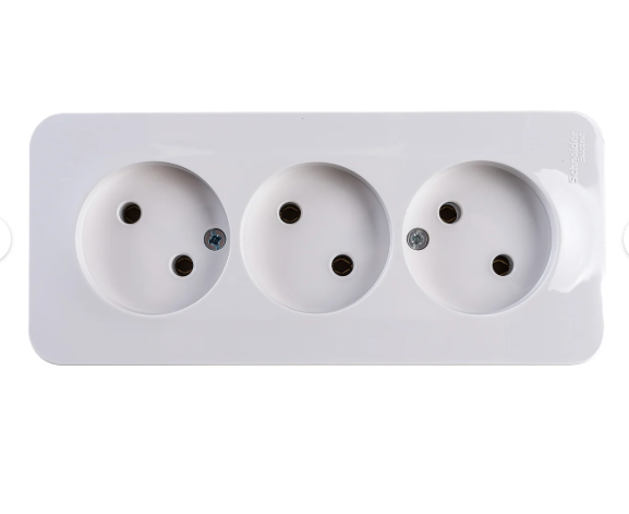 Розетка ОП SYSTEME ELECTRIC Blanca 3-м 16А IP20 б/з, белый