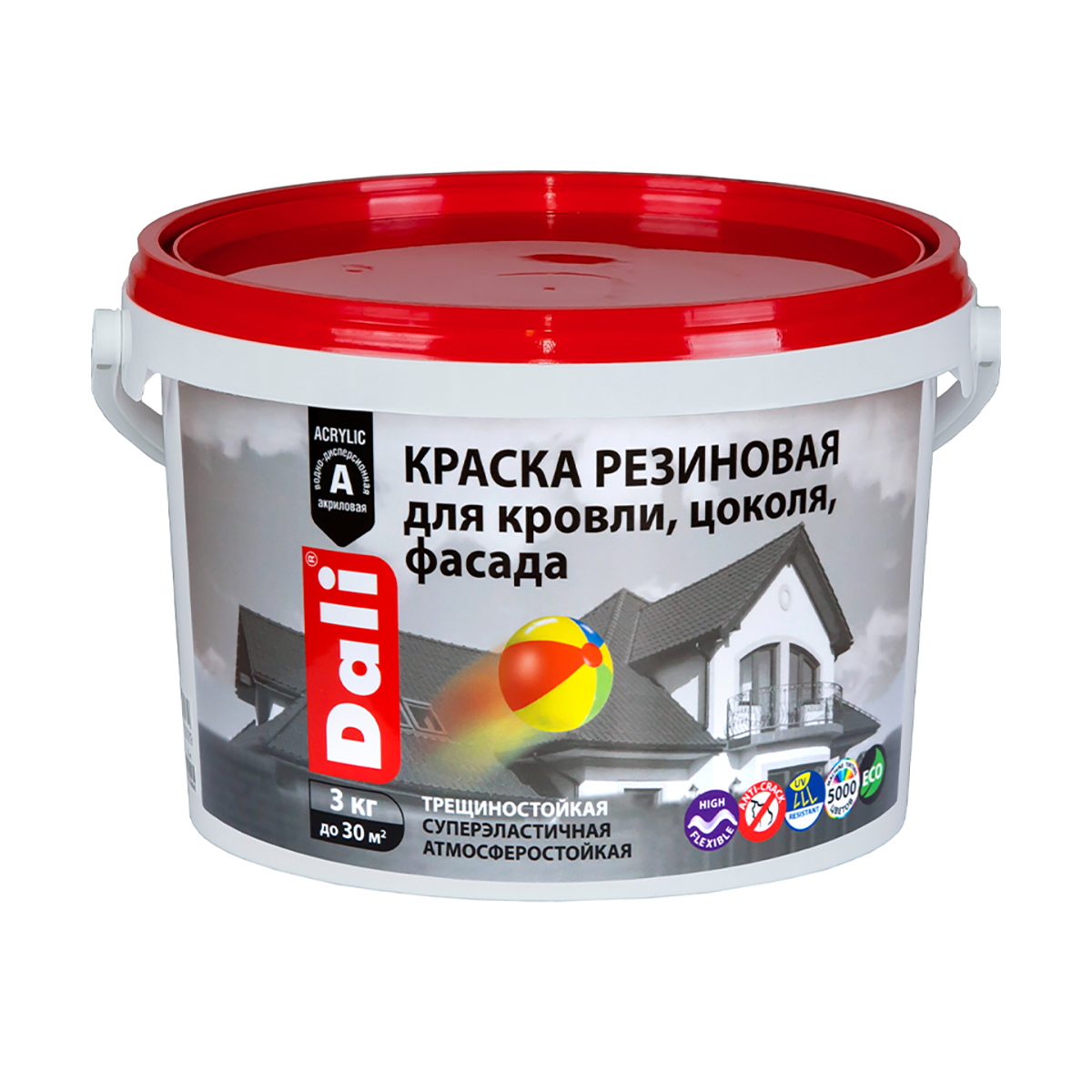 Краска "Dali" резиновая серый 3 кг