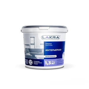 Краска "Lakra" акриловая интерьерная Белоснежная 1,3 кг