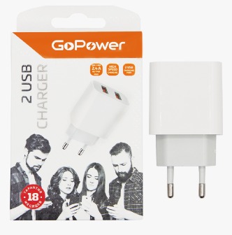 Устройство зарядное GOPOWER GP1U сетевое 1USB 2.4A 12W белый