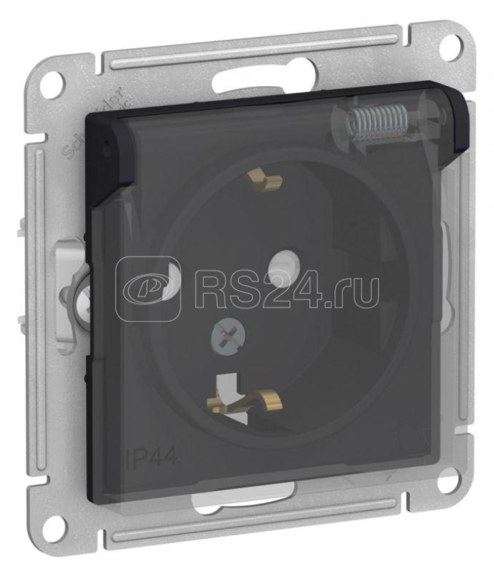Механизм розетки 1-м СП AtlasDesign Aqua 16А IP44 с заземл. защ. шторки с защ. крышкой бел. SchE ATN440146