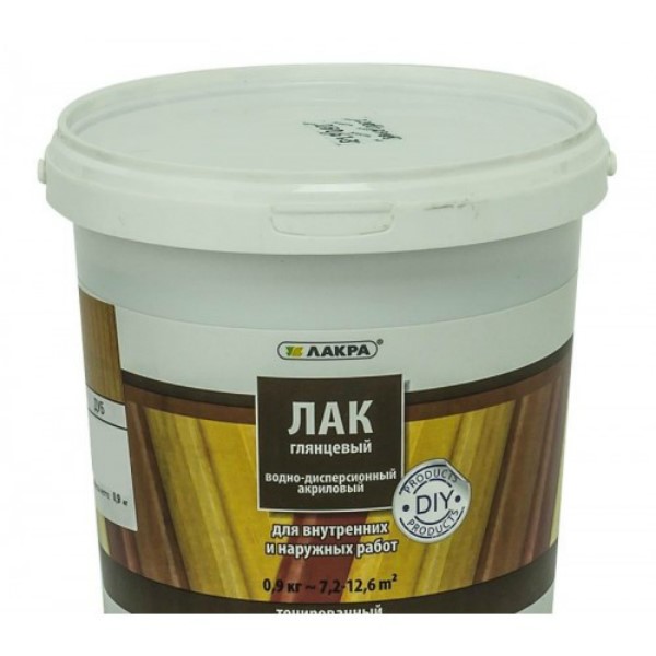 Лак в/д "Лакра" тонированный Дуб 0,9 кг