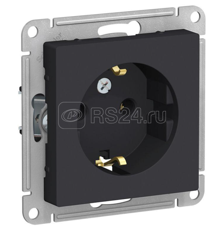 Механизм розетки СП SYSTEME ELECTRIC Atlas Design 1-м 16А IP20 с/з, карбон