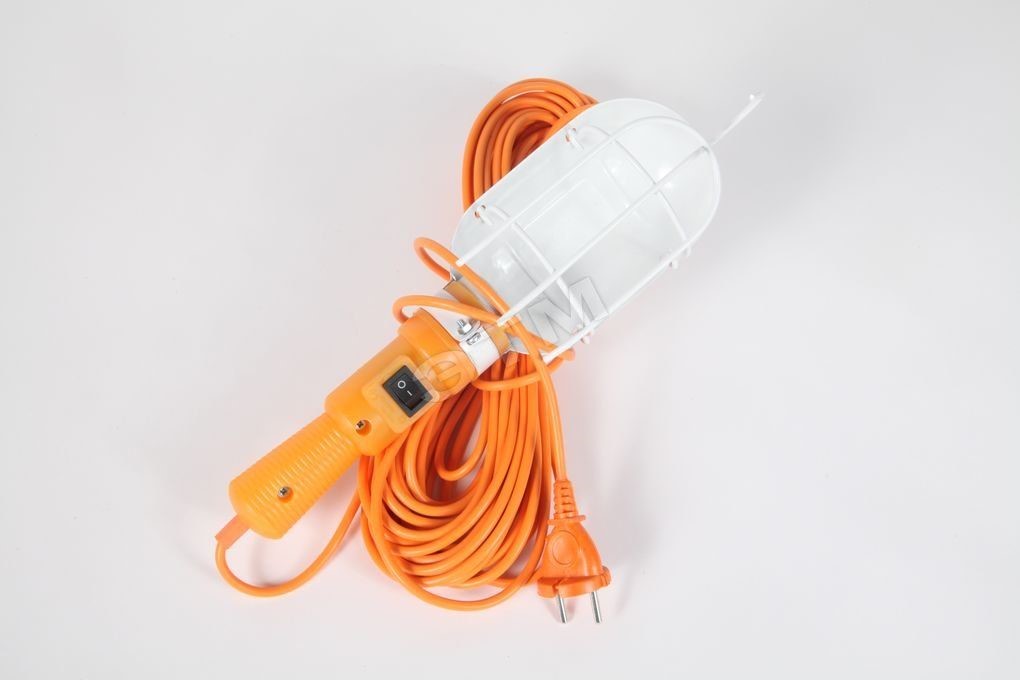 Светильник переносной LUX ЛСУ-1 15м 60Вт IP20 E27 металл/пластик, оранжевый