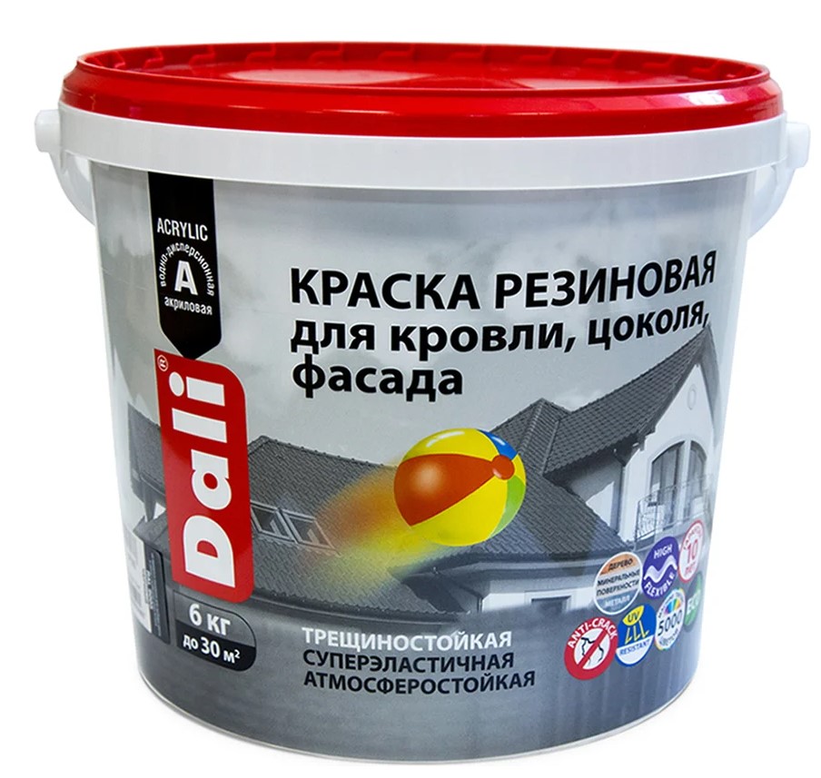Краска "Dali" резиновая серый графит 6 кг