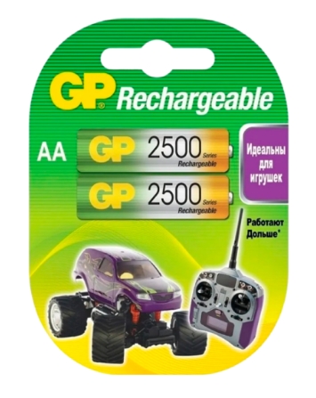 Батарейка GP аккумуляторная HR6 AA BL2 NI-MH 2500mAh 4шт