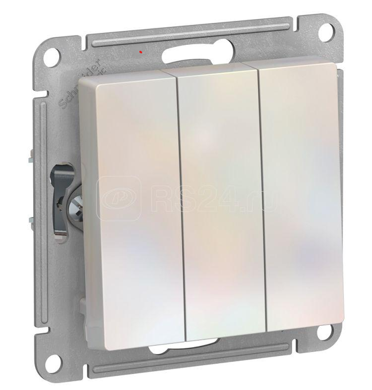 Механизм выключателя СП SYSTEME ELECTRIC Atlas Design 3-кл 10А IP20 (сх. 1+1+1) жемчуг