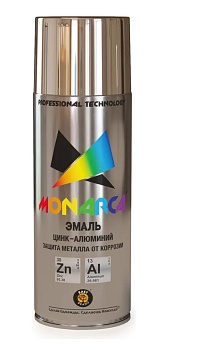 Эмаль аэрозольная "Monarca" цинк-алюминий