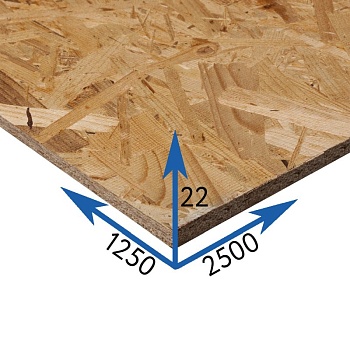 OSB-3 1250 х 2500 х 22 мм влагостойкая шлифованная